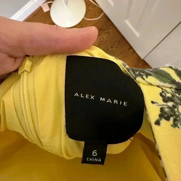 Alex Marie Whitney Pleated Yellow Floral Dress perfect for Easter - Picture 8 of 11